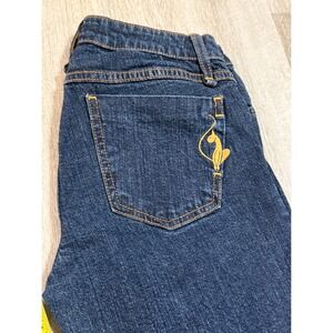 Phat Fashions Girls Jeans Blue Denim Bootcut Embroidered Cat Size 7